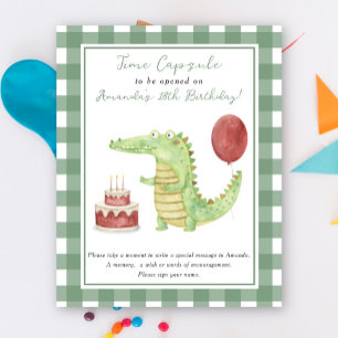 Poster Cápsula do Tempo do Crocodilo aniversário de 1 ano