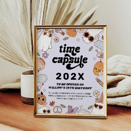 Poster Cápsula do Tempo Groovy Assustador Aniversário de