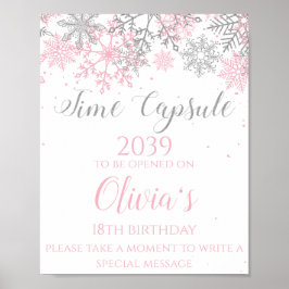 Poster Cápsula do Tempo Winter ONEderland Rosa Prata