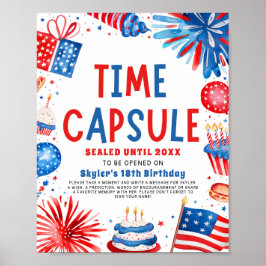 Poster Cápsula Horária do primeiro aniversario Patriótica
