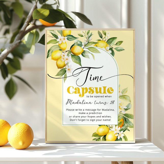 Poster Cápsula principal de limão aperta o tempo de anive (Criador carregado)