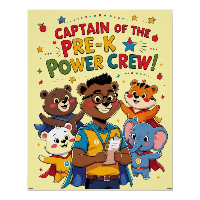 Póster Captain of the Pre-K Power Crew – Classroom  (Frente)