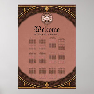 Poster Captivação e representação artística de um tigre