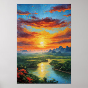 Poster Captivando Crimson Sunset