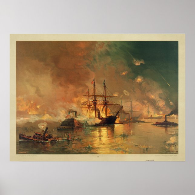 Póster Captura de Nova Orleães para a Guerra Civil Americ (Frente)