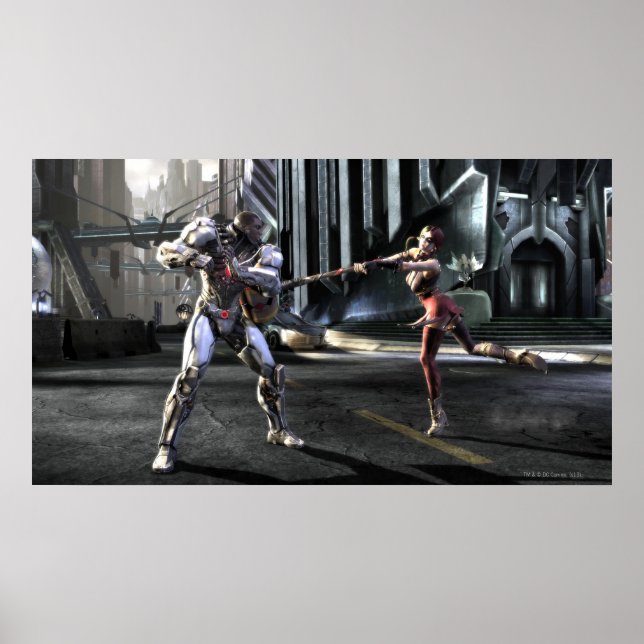 Póster Captura de tela: Cyborg vs Harley (Frente)