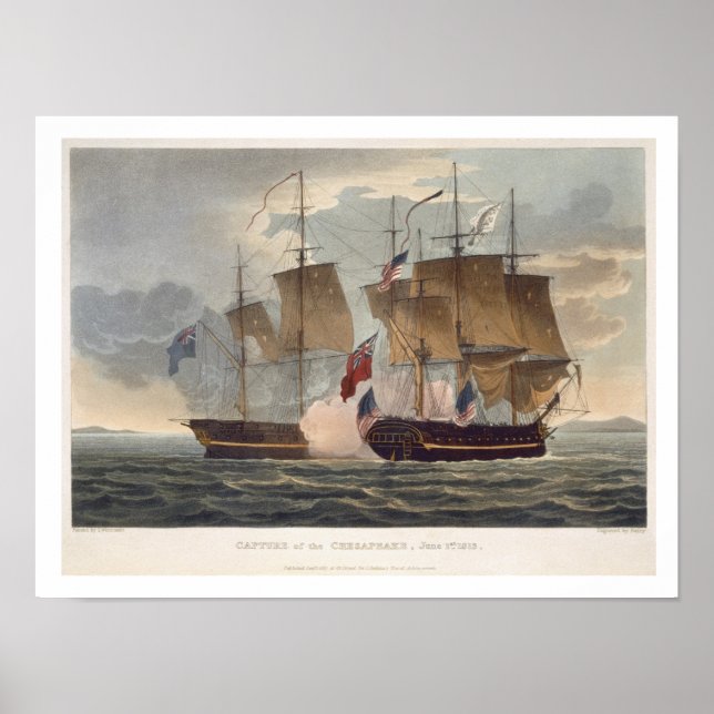 Poster Captura do Chesapeake, 1rua de junho de 1813, pass (Frente)