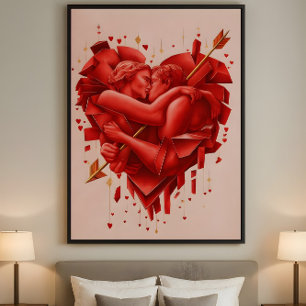 Poster Captura do Cupido - Arte Abstrata Romântica Modern