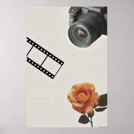Poster Capturado Bloom: Câmera, Filme & Colagem de Rosa