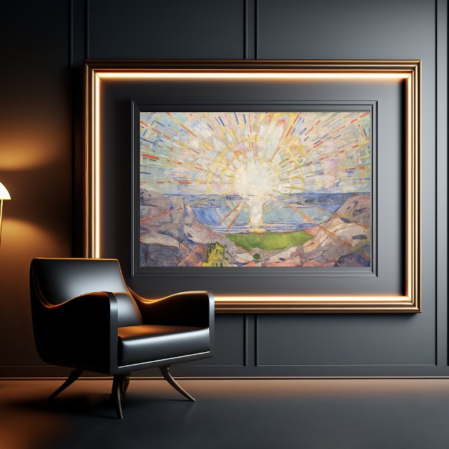 Poster Capturando a Essência da Luz e Emoção O Sol ("The Sun (1911) by Edvard Munch: A Captivating Expression of Emotion")