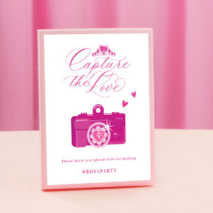 Poster Capturar a Hashtag da Câmara Rosa de Quinceanera L