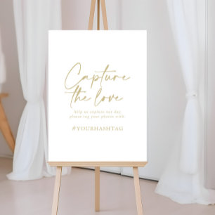 Poster Capturar a Hashtag Dourada Moderna Elegante