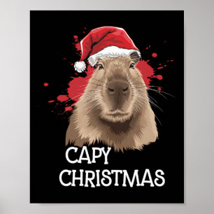 Poster Capturar Natal Xmas Santa Hat Pajama Rodent Animal