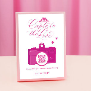 Poster Capturar o Código QR da Câmera Rosa Quinceanera Lo