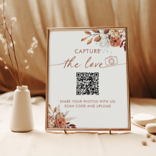 Poster Capturar o código QR do Chá de panela do Love Boho