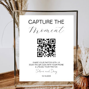 Poster Capture o momento Código QR Casando Foto Mínima