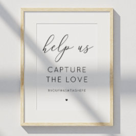 Poster Capture o sinal de amor. Caligrafia branca e preta