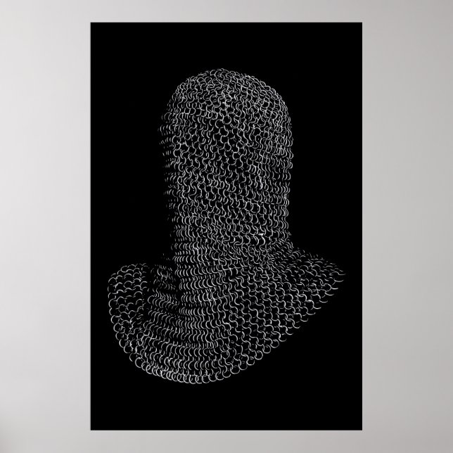 Poster Capuz de Guerreiro de Malha de Aço (Frente)