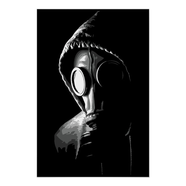 Póster Capuz Misterioso de Máscara de Gás (Frente)