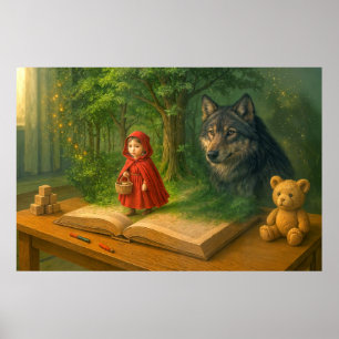 Poster Capuz Vermelho em quarto mágico de crianças