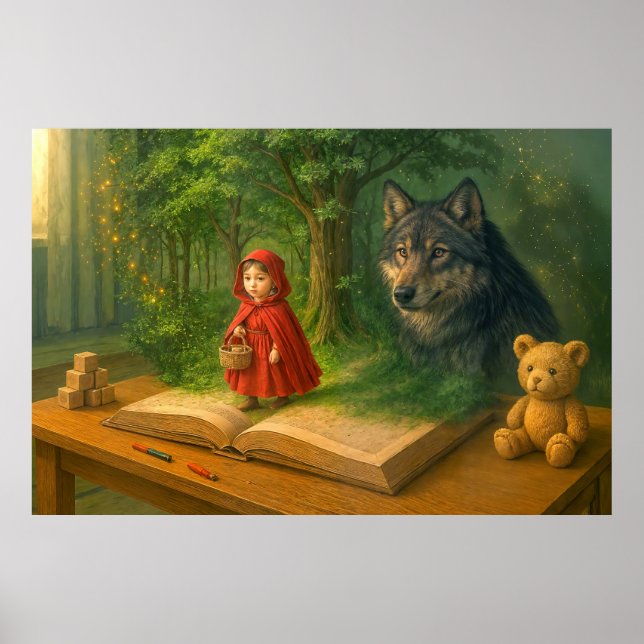 Poster Capuz Vermelho em quarto mágico de crianças (Frente)