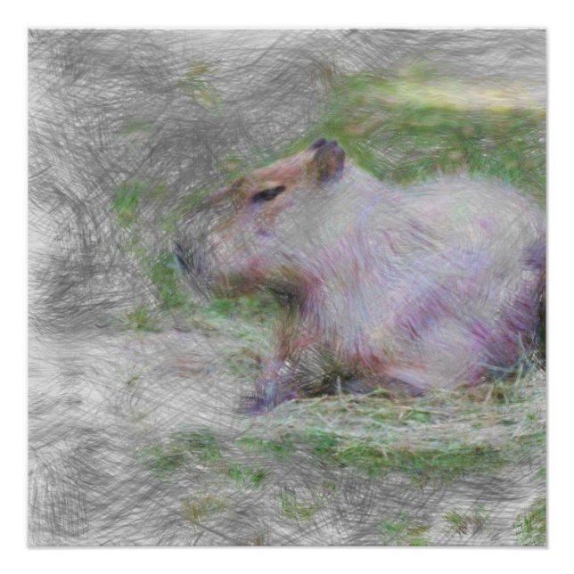 Póster capybara artística (Frente)