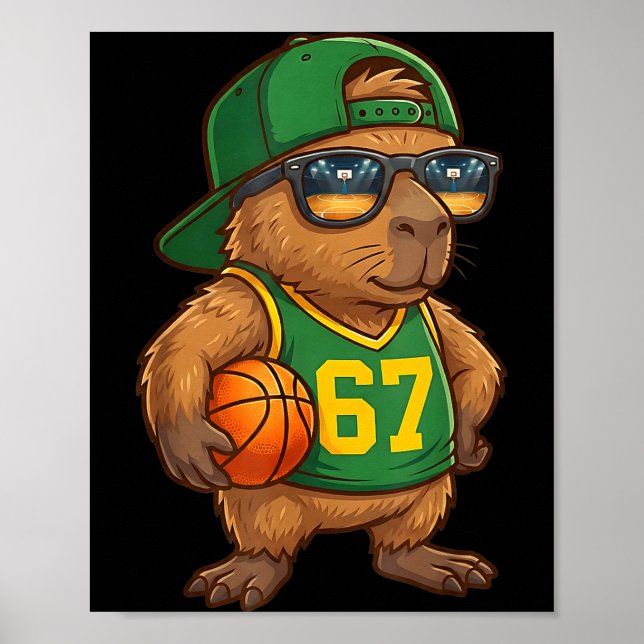 Poster Capybara Basketball 67 Gen Alpha Slang Srts Men Bo (Frente)