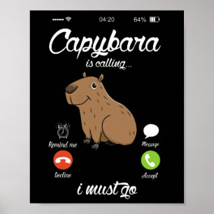Poster Capybara Chama Capibara Rodent Amante de os animai