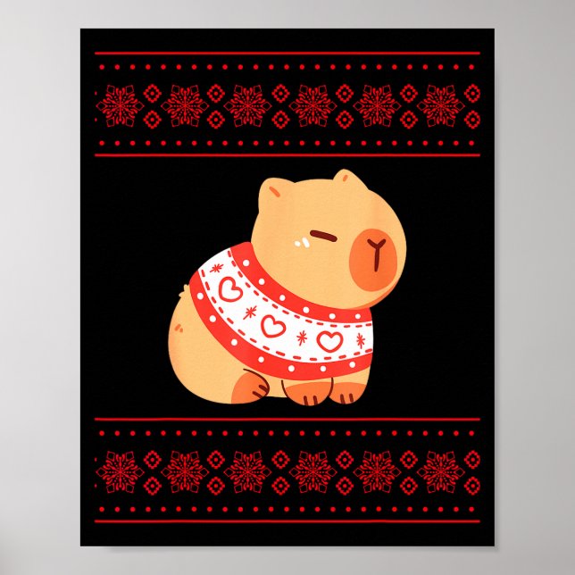 Poster Capybara Christmas Sweater  (Frente)