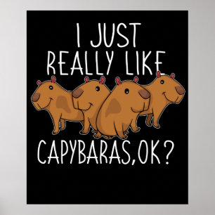 Poster Capybara Gift Kids Women Cute Capybara