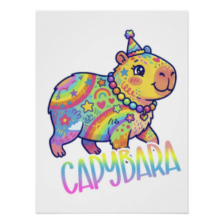 Póster Capybara Kid Core Colorful Art Y2Ktype