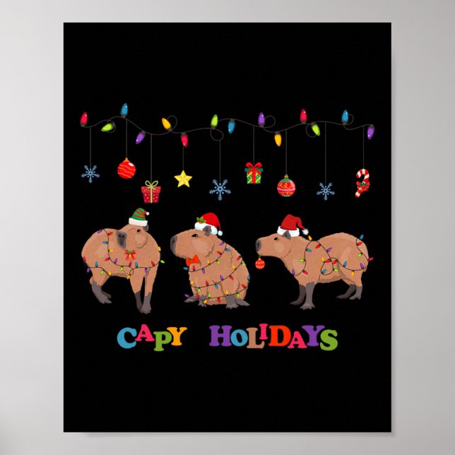 Poster Capybara Merry Christmas (Frente)