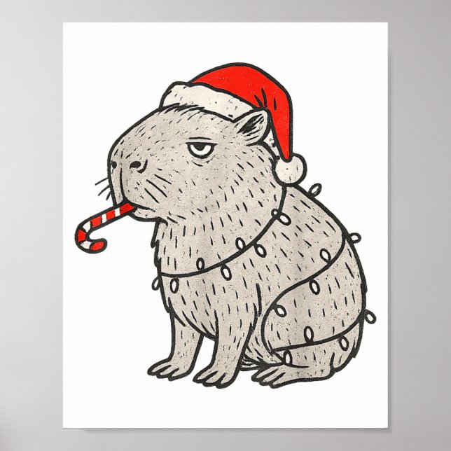 Poster Capybara Smoking Christmas Ugly Cigarette Gen Z  (Frente)