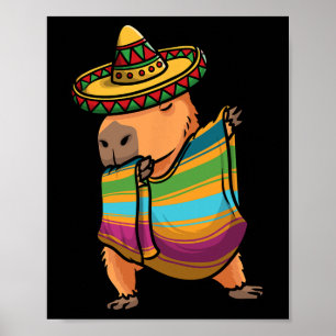 Poster Capybyra Cinco De Mayo Rodent Dab Homens Mexicanos