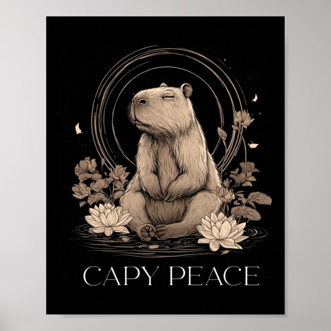 Poster Capyra Peace Cute Yoga  (Frente)