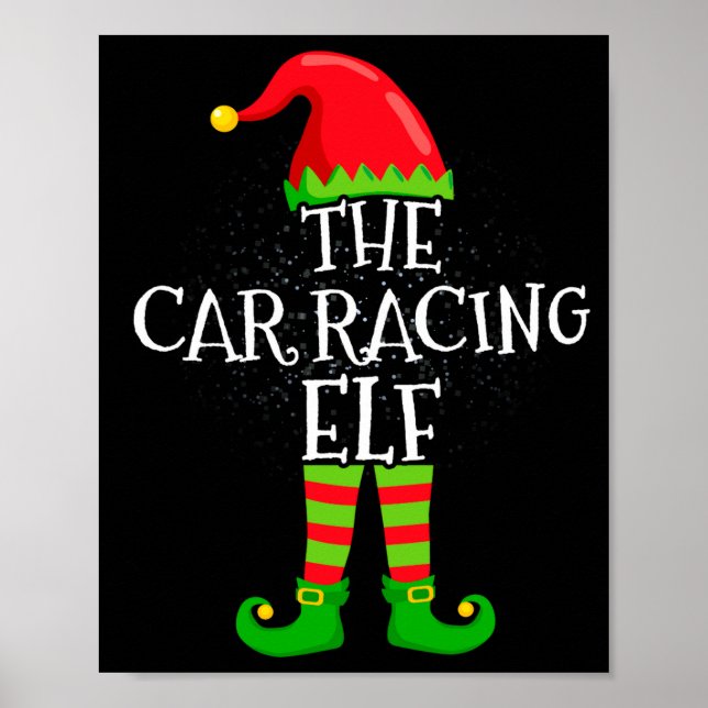 Poster Car Racing Elf Family Matching Christmas Group  (Frente)
