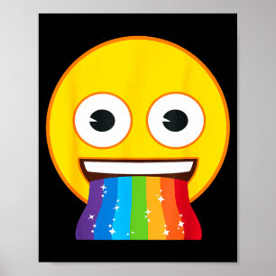 Poster Cara Amarela Sorriso Boca Arco-íris Emoji Oficial