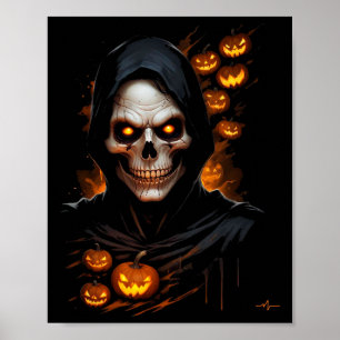 Poster Cara Assustadora Halloween Figurume T-shir