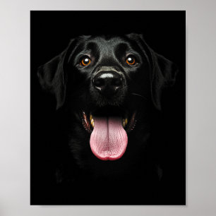 Poster Cara de Cachorro Labrador Retriever Preto Fofo Lab