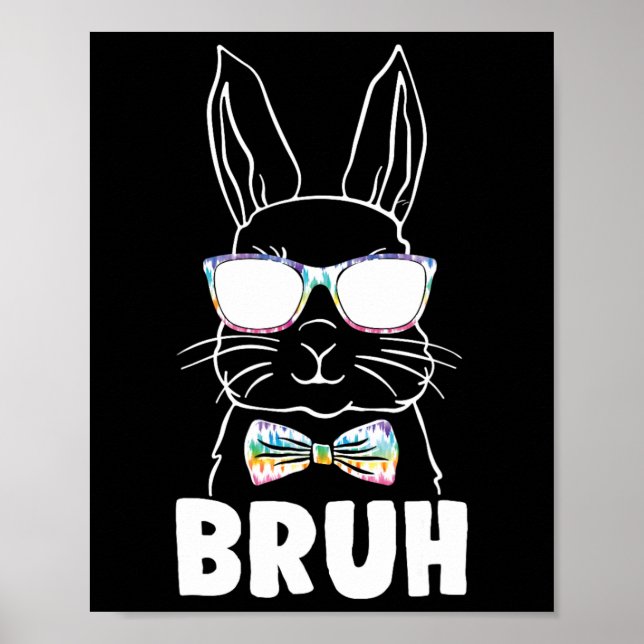 Poster Cara de Coelho Bunny Divertido Dia de Páscoa Gles  (Frente)