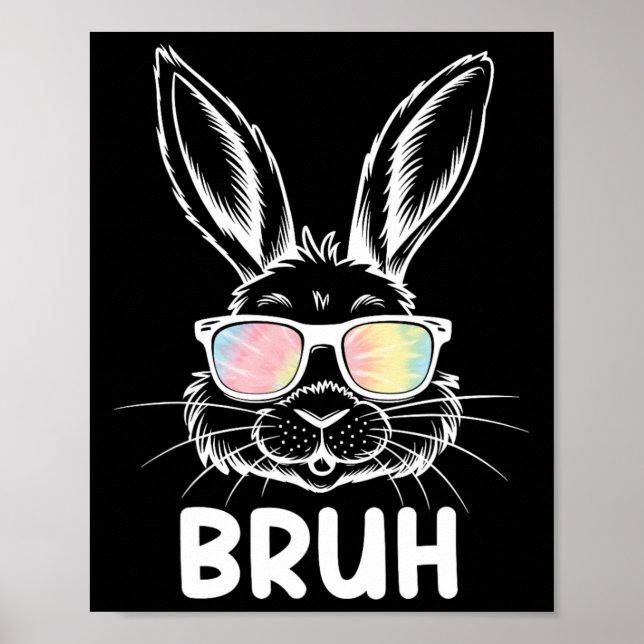 Poster Cara de coelho engraçado do dia de Páscoa Bruh Gle (Frente)