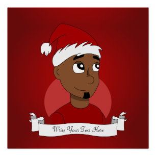 Póster cara de natal desenho animado