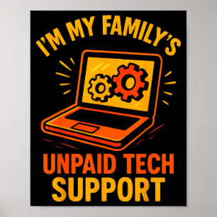 Poster Cara Divertido de Tecnologia Suporte Computador Ge