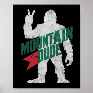 Poster Cara do Montanhista Divertido Bigfoot Sasquatch Ca