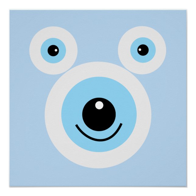Póster Cara engraçada de urso branco (Frente)
