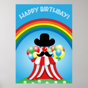 Poster Cara engraçada do palhaço