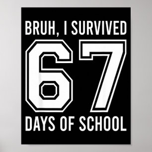 Poster Cara eu sobrevivi 67 dias de escola engraçado seis