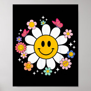 Poster Cara Feliz de Daisy Retro Sorriso Estética Préppy 