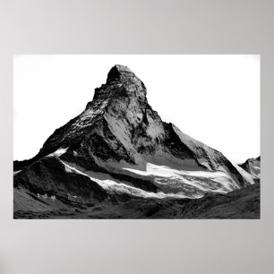 Poster Cara norte preta & branca de Matterhorn