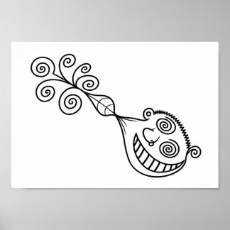 Poster Cara puxada para cima